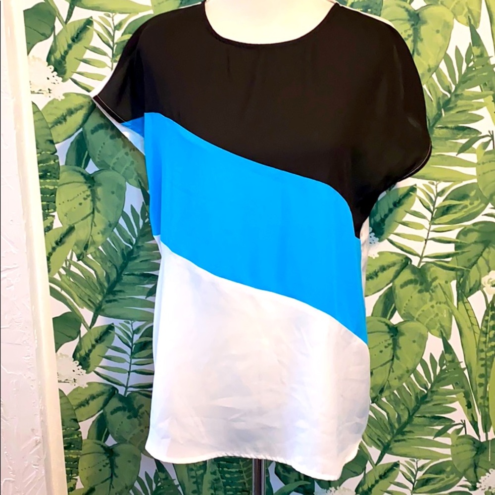 Cute color block top blouse